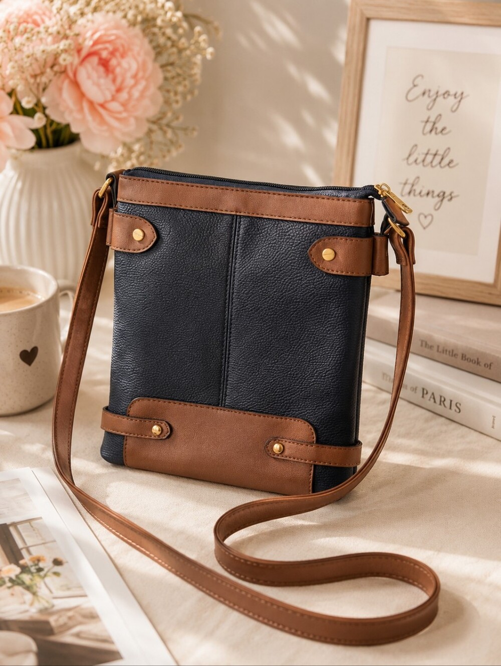 George Crossbody Bag Dark Blue Brown